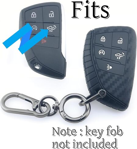 2Pcs Silicone Smart Remote Key Fob for 2022 2023 2024 Chevy Chevrolet Silverado 1500 GMC Sierra 1500 2500HD 3500HD Key Fob Cover 5 Buttons (Black) in Saudi Arabia
