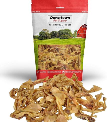 شرائط آذان الخنزير من Downtown Pet Supply - علاج الكلاب للكلاب الصغيرة - علاج أسنان الكلاب ومضغ الكلاب الخالي من الجلود الخام - يعزز المعطف الصحي والعناية بالبشرة - غني بالبروتين والفيتامينات والمعادن - 2 رطل in Saudi Arabia