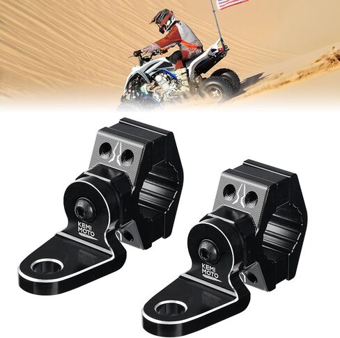حامل سوط KEMIMOTO ATV، دعامة تثبيت على شكل علم للخدمة الشاقة من الألومنيوم باستخدام الحاسب الآلي، شريط إضاءة LED قابل للتعديل لقضبان المقود 7/8 بوصة - 9/8 بوصة متوافقة مع ATV E-Bike Gocart 360 درجة دوران (2) in Saudi Arabia