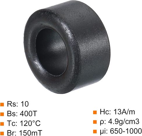 PATIKIL Ferrite Toroid Core 18mm x 10mm x 10mm, 10 Pack Transformer Inductor Coil Ring, Black in Saudi Arabia