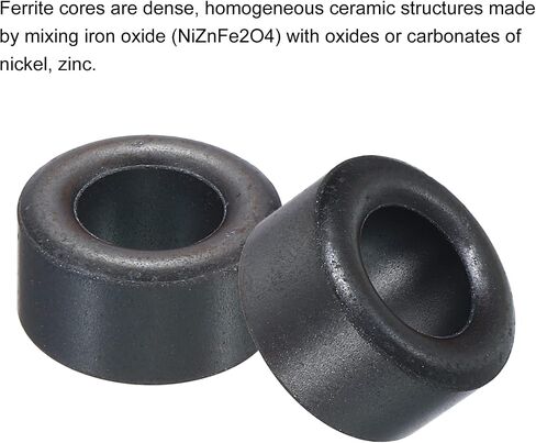 PATIKIL Ferrite Toroid Core 18mm x 10mm x 10mm, 10 Pack Transformer Inductor Coil Ring, Black in Saudi Arabia