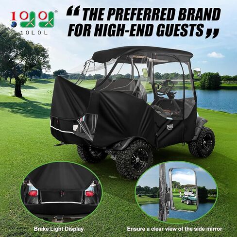 10L0L حاوية عربة الجولف لسيارة النادي 4 غطاء عربة الجولف للركاب 4 جوانب بسحاب أبواب محمولة 360 درجة نافذة شفافة بانورامية (لسيارة النادي السابقة) in Kuwait