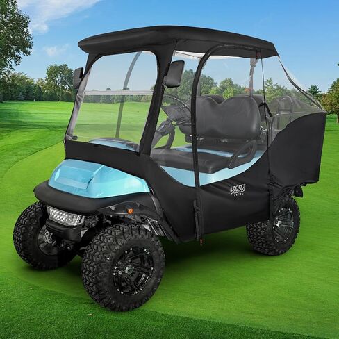 10L0L حاوية عربة الجولف لسيارة النادي 4 غطاء عربة الجولف للركاب 4 جوانب بسحاب أبواب محمولة 360 درجة نافذة شفافة بانورامية (لسيارة النادي السابقة) in Kuwait