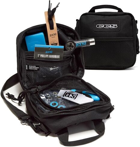 [CCS] طقم تزلج الطوارئ | الأجهزة، وأداة المقبض والتزلج، والمحامل، والشمع، وخيارات أربطة الأحذية | أساسيات رحلة التزلج | تتضمن حقيبة الأدوات مجموعة أدوات التزلج في حالات الطوارئ - فاخرة، باللون الأسود in Kuwait