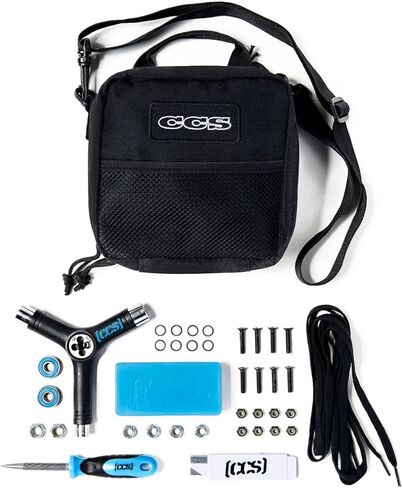 [CCS] طقم تزلج الطوارئ | الأجهزة، وأداة المقبض والتزلج، والمحامل، والشمع، وخيارات أربطة الأحذية | أساسيات رحلة التزلج | تتضمن حقيبة الأدوات مجموعة أدوات التزلج في حالات الطوارئ - فاخرة، باللون الأسود in Kuwait