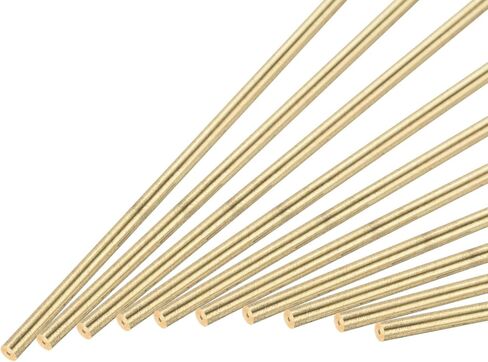 Uxcell 1 مللي متر x 300 مللي متر قضيب مستدير نحاسي ، قضبان عمود معدني صلب مخرطة بار مخزون DIY بها بنفسك الحرف اليدوية نموذج سيارة هليكوبتر طائرة 10 قطعة in Saudi Arabia