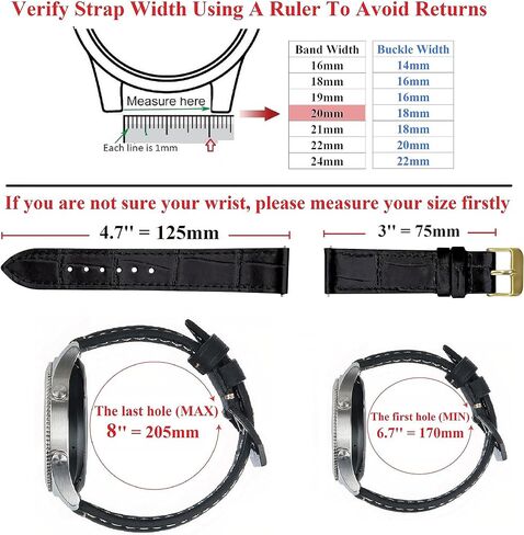 Full Grain Leather Watch Band Men Quick Release Handmade Alligator Crocodile Replacement Watch Strap 18mm 19mm 20mm 21mm 22mm Deployment Buckle in Saudi Arabia