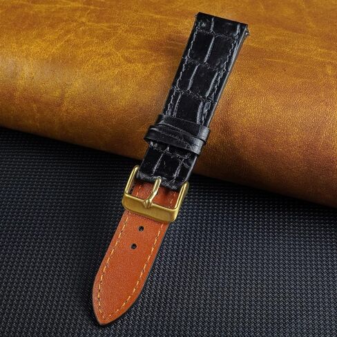 Full Grain Leather Watch Band Men Quick Release Handmade Alligator Crocodile Replacement Watch Strap 18mm 19mm 20mm 21mm 22mm Deployment Buckle in Saudi Arabia