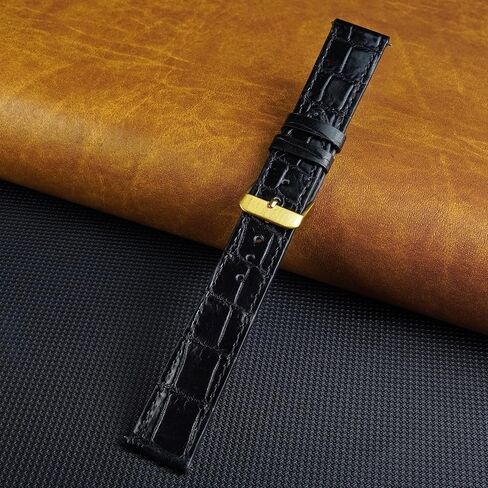 Full Grain Leather Watch Band Men Quick Release Handmade Alligator Crocodile Replacement Watch Strap 18mm 19mm 20mm 21mm 22mm Deployment Buckle in Saudi Arabia