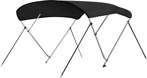 SereneLife Waterproof Boat Bimini Top Cover - 73-78"W 3 Bow Bimini Top Sun Shade Boat Canopy - 1" Double Wall Aluminum Frame Tubes, 2 Front Straps, 2 Rear Support Poles, Storage Boot SLBT478G in Saudi Arabia