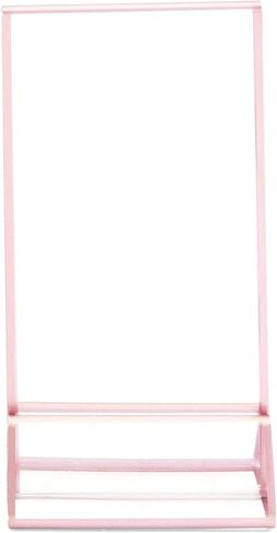 حامل لافتات من الأكريليك الشفاف من Stockroom Plus بحواف ذهبية وردية، حامل رأسي (4 × 6 بوصات، 6 عبوات) in Kuwait