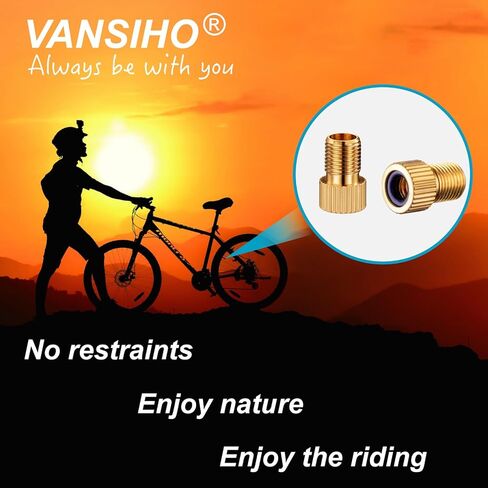VANSIHO Aluminum Presta to Schrader Converter Car Valve Adapter Bicycle Bike Tube Pump Air Compressor Tools 5pcs (Black) in Kuwait