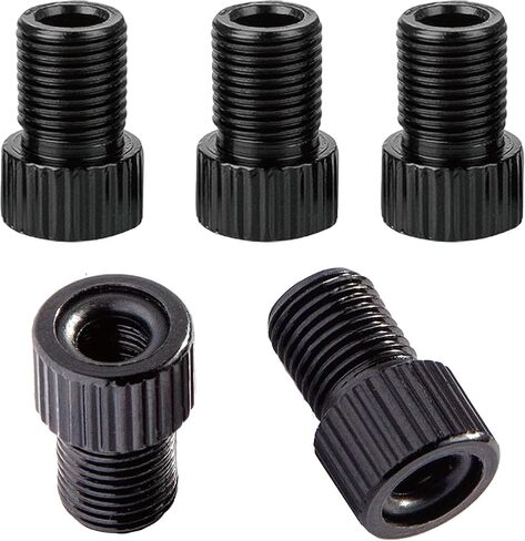 VANSIHO Aluminum Presta to Schrader Converter Car Valve Adapter Bicycle Bike Tube Pump Air Compressor Tools 5pcs (Black) in Kuwait