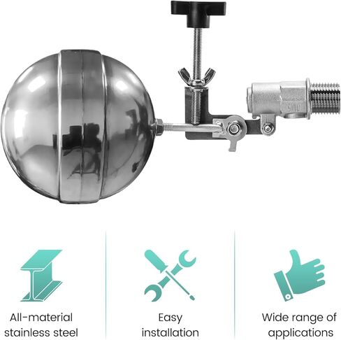 صمام تعويم ملء تلقائي لحمام السباحة، صمام تعويم برغي قابل للتعديل من Briidea مع خيط ذكر NPT بديل مقاس 3/8 بوصة، مثالي للنافورة وحمامات السباحة والمنتجعات الصحية وخزانات المياه in Kuwait