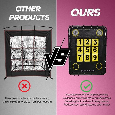 Baseball Pitching Net with Strike Zone Target for Training | Pitchers Practice Net for Baseball & Softball Throwing Net Rebounder in Saudi Arabia