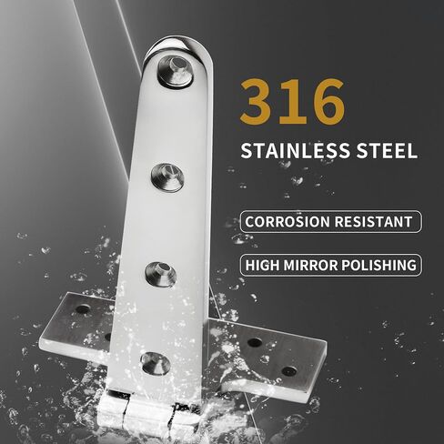 Stainless Steel T Hinges Marine Grade, 4 x 2 inch (100 x 54 mm), 6 x 3 inch (150 x 72 mm), 8 x 4 inch (196 x 97 mm), 316 SS, Boat Hinges with Screws in Saudi Arabia