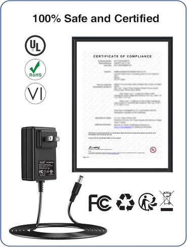 [ UL Listed] VOLTKARE 9V 1000mA /800mA Guitar Pedal Power Supply for BOSS PSA Effects Pedal, Distortion, Casio Keyboard, Zoom Guitar Multi Effects Pedal, Center Negative, DC-9V-US in Kuwait