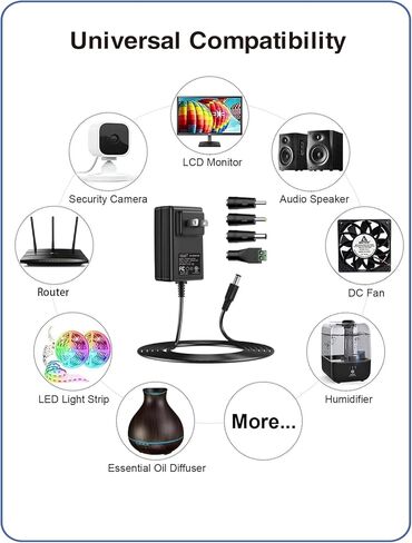 [ UL Listed] VOLTKARE 9V 1000mA /800mA Guitar Pedal Power Supply for BOSS PSA Effects Pedal, Distortion, Casio Keyboard, Zoom Guitar Multi Effects Pedal, Center Negative, DC-9V-US in Kuwait