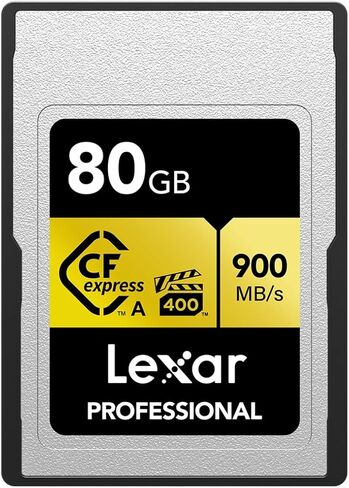Lexar 80GB Professional CFexpress Type A Gold Series Memory Card, Up to 900MB/s Read, Cinema-Quality 8K Video, Rated VPG 400 (LCAGOLD080G-RNENG) in Saudi Arabia