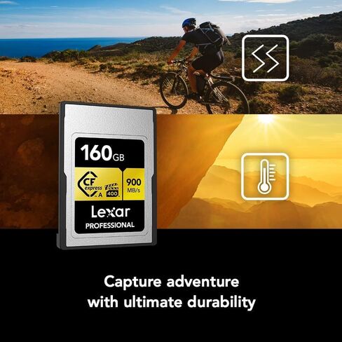Lexar 80GB Professional CFexpress Type A Gold Series Memory Card, Up to 900MB/s Read, Cinema-Quality 8K Video, Rated VPG 400 (LCAGOLD080G-RNENG) in Saudi Arabia