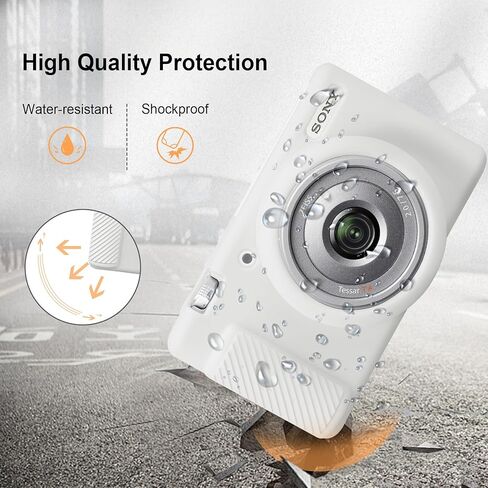 حافظة Canboc لكاميرا Sony ZV-1F/ ZV-1 II/ZV-1M2 الرقمية، غطاء سيليكون ناعم لكاميرا ZV1F، مضاد للخدش، أبيض (الجراب فقط) in Kuwait
