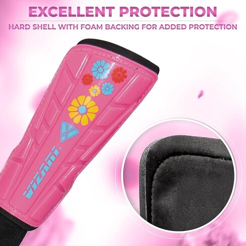 Vizari Blossom Soccer Cleats (9) & Shinguards (S) Combo | Firm Ground Cleats with Superior Traction & Lightweight Shin Guards with Detachable Ankle Protection | Perfect Youth Soccer Set for Performanc in Saudi Arabia
