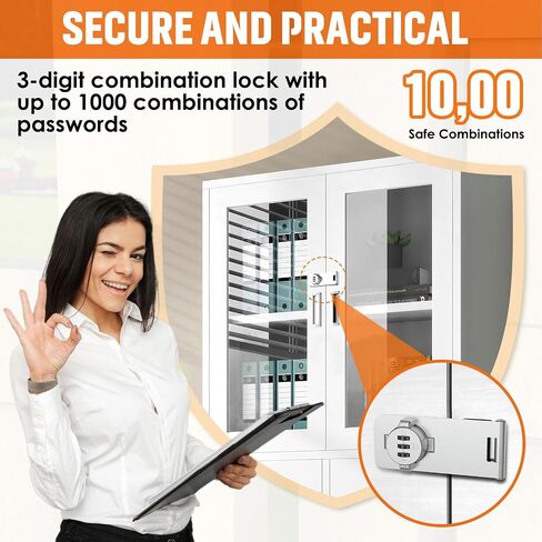 Keyless Cabinet Lock with Combination, Locker Code Lock with 3-Digit Combination, Security Door Lock for Drawers, Lockers, Bifold Doors, Small Doors, Closets, Refrigerators (Silver-1pc) in Saudi Arabia
