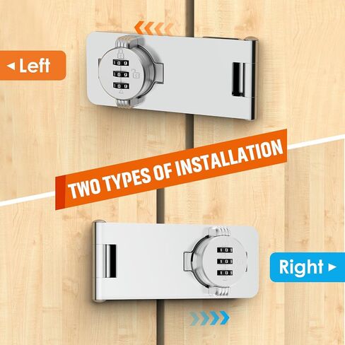 Keyless Cabinet Lock with Combination, Locker Code Lock with 3-Digit Combination, Security Door Lock for Drawers, Lockers, Bifold Doors, Small Doors, Closets, Refrigerators (Silver-1pc) in Saudi Arabia