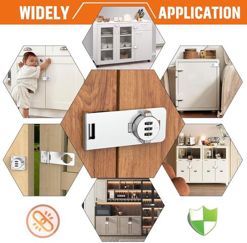 Keyless Cabinet Lock with Combination, Locker Code Lock with 3-Digit Combination, Security Door Lock for Drawers, Lockers, Bifold Doors, Small Doors, Closets, Refrigerators (Silver-1pc) in Saudi Arabia