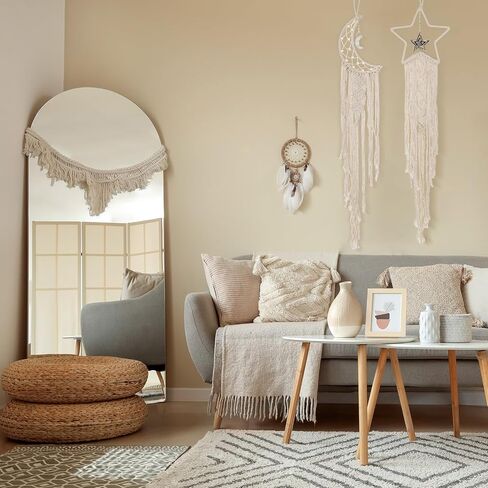uxcell 2 Pcs Star Moon Dreamcatcher Handmade, Home Decor Dream Catcher Macrame Wall Hanging with Pendant Bohemian Home Decorative for Women, Grandma, Friends, Mother Gift (Black) in Saudi Arabia