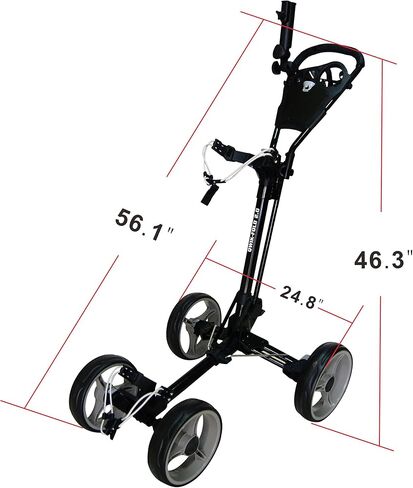 4 Wheel Folding Push Pull Golf CART - Foot Brake - ONE Second to Open & Close! in Saudi Arabia