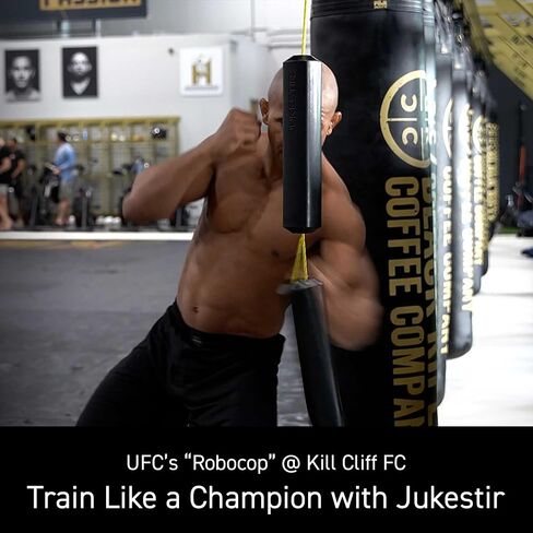 كيس اللكم Jukestir® الوحيد ذو الحركة الديناميكية. حركة قدم أفضل من الحقيبة ذات النهاية المزدوجة، وحقيبة السرعة. أكثر خفة الحركة من الحقيبة الثقيلة. معدات الملاكمة MMA. تمرين رائع للبالغين أو المراهقين. المستخدمة من قبل الايجابيات. in Saudi Arabia