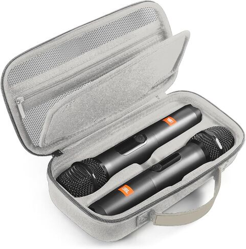 Wireless Microphone Portable Carrying Case Compatible with JBL Wireless Two Microphone System, Dual Mic Hard Bag Suitable for Travel and Home Storage (Charcoal Black) in Saudi Arabia