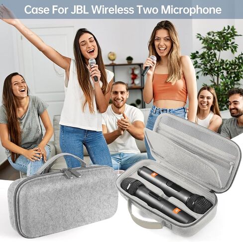 Wireless Microphone Portable Carrying Case Compatible with JBL Wireless Two Microphone System, Dual Mic Hard Bag Suitable for Travel and Home Storage (Charcoal Black) in Saudi Arabia