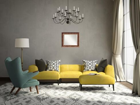 مرآة حائط فنية من أمانتي، مرآة إطار خشبي برونزي ميلانو لتزيين الحائط أو استخدامها كمرآة حمام للحوض (28.5 × 34.5 بوصة) مرآة مشطوفة، مرآة برونزية، مرآة كاجوال من وي، الولايات المتحدة الأمريكية in Kuwait