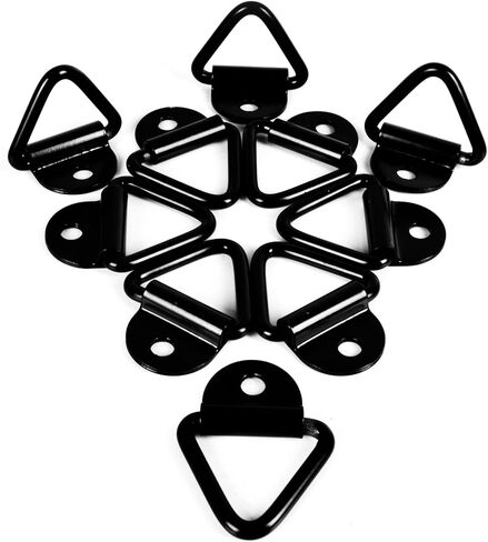 CAVO 10 PCS V-Ring Tie Down Anchors for Trailer, Pickup, Warehouse, Boat, Cargo Hooks, Black Heavy Duty Steel V Ring Anchor with Anti-Corrosion Coating, Trailer Accessories, Truck Bed Tie Downs in Kuwait