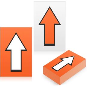150 Pcs Racing Course Trail Marker Arrow Sticker Arrow Sign Directional Signs Floor Markers Flashing Arrow Signs Outdoor Camping Hiking Hunting Driving, 8"x5"