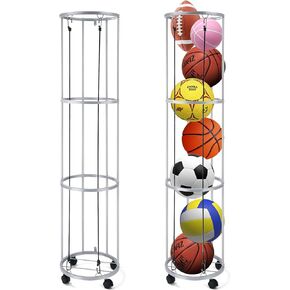 3 Layer Garage Ball Storage, Durable Basketball Wall Mount Vertical Ball Rack, Sports Ball Organizer for Garage, Ball Storage Rack Ball Holder for Basketball Football Soccer Volleybal