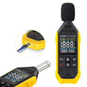 [Rechargeable Decibel Meter] WESTOBIG Sound Level Meter, Digital dB Meter Noise Meter 30dB to 130dB Portable SPL Meter MAX Data Hold with Color Display Backlight