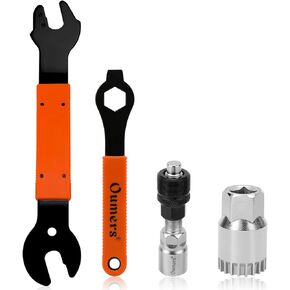 Bike Pedal Wrench+Bike Crank Extractor + Bike Bottom Bracket Remover + 16mm Spanner Wrench, 4 PCS Professional Bicycle Pedal and Crank Arm Removal Tool