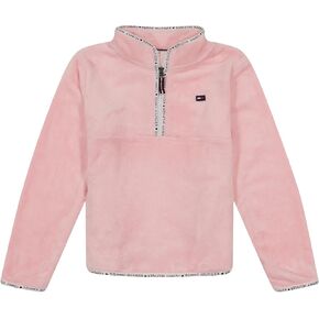 Tommy Hilfiger Fleece Pullover Sweatshirt Large Functional Front Pocket And Quarter Zip girls