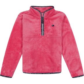 Tommy Hilfiger Fleece Pullover Sweatshirt Large Functional Front Pocket And Quarter Zip girls