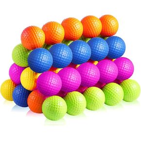 50 Pcs Foam Golf Practice Balls, Limited Flight Foam Practice Balls Stress Relief Sports Stress Ball Realistic Feel Elastic Soft Foam Golf Balls for Indoor or Outdoor Backyard, That Come in 5 Colors