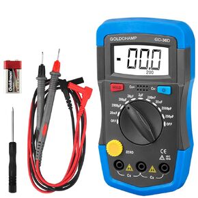 Digital Multimeter Capacitance Meter 200pF-20mF Capacitance Handheld Multimeter Tester with Multi-Function Tester Manual Range Measurement Tool, Backlight, Data Retention GC-36D*2pcs