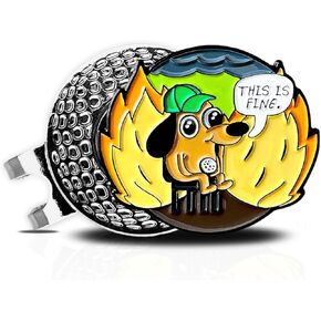 Wolph This is FINE - Golf Ball Marker - Magnetic Hat Clip – Funny Golf Gifts, Golf Accessories for Men Women – Add Style & Customize Your Golf Game