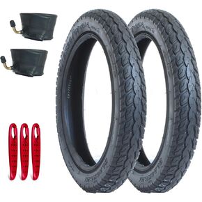 Libereco 2 Pack Electrc Bike Tire 14x2.125 (57-254) with 2 Bent Valve Tubes 3 Tire Levers Anti-slip Folding E-bike Tire, Kids Bike Tire