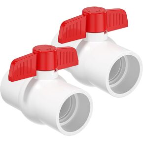 16PCS 3/4" PVC Ball Valve, SCH40 Slip PVC Water Pipe Valve with Easy Turn Blue T-Handle, Shut-Off PVC Ball Valve Socket for Swimming Pool, Sprinkler Lines, Outdoor Plumbing & Irrigation System