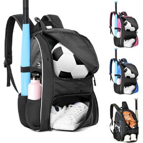 Soccer Bag With Portable Hand Bag For Ball & Shoes, Sports Training Backpack For Volleyball & Softball & Basketball & Football & Baseball For Boys & Girls & Adults