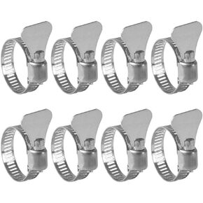 Hose Clamps, 10 Pack, Adjustable 1/2'' - 3/4'' (13-19mm), Stainless Steel Worm Gear Hose Clamp with Handle for Water Pipe, Automotive, Plumbing and Mechanical Use