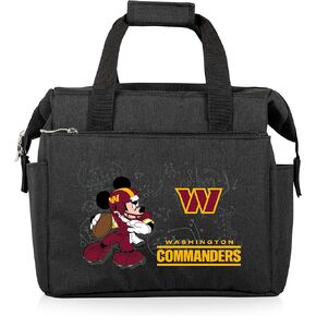 PICNIC TIME Disney/NFL Cobrand Washington Commanders Mickey Mouse On The Go Lunch Bag Cooler, Soft Cooler Lunch Box, Insulated Lunch Bag, (Black)